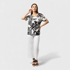 Blusa Feminina Manga Curta Estampada