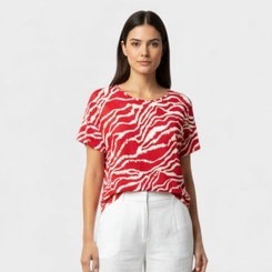 Blusa Feminina Manga Curta Estampada