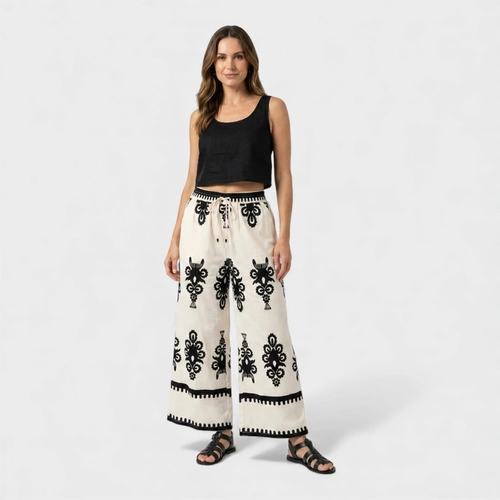 Calça Feminina Pantalona Estampada