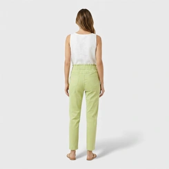 Calça Feminina Reta Com Cinto Encapado Sarja