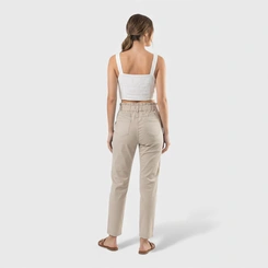 Calça Feminina Reta Com Cinto Encapado Sarja