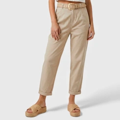 Calça Feminina em Sarja com Cinto