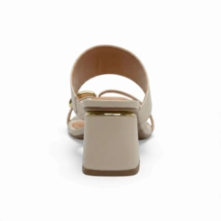 Tamanco Feminino Vizzano Salto Bloco Esfera Metalizada Luxo