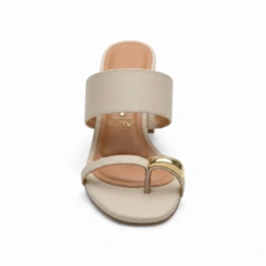 Tamanco Feminino Vizzano Salto Bloco Esfera Metalizada Luxo