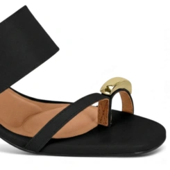 Tamanco Feminino Vizzano Salto Bloco Esfera Metalizada Luxo
