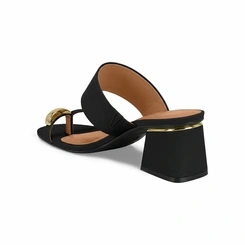 Tamanco Feminino Vizzano Salto Bloco Esfera Metalizada Luxo