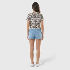 Blusa Feminina Estampada Tropical Manga Curta