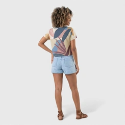 Blusa Feminina Estampada Tropical Manga Curta
