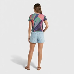Blusa Feminina Estampada Tropical Manga Curta