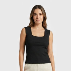 Regata Feminina Canelada Viscose Casual