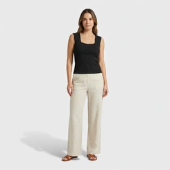 Regata Feminina Canelada Viscose Casual