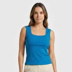 Regata Feminina Canelada Viscose Casual