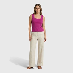 Regata Feminina Canelada Viscose Casual
