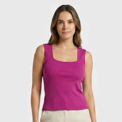 Regata Feminina Canelada Viscose Casual