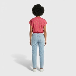 Blusa feminina estampada com cós em elástico
