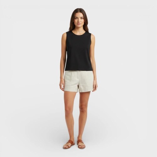 Regata Feminina Básica Lisa Gola Redonda Viscose