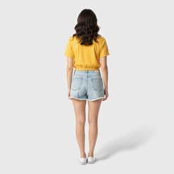 Blusa feminina lisa com barra em elástico