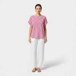 Blusa Feminina Estampada Com Detalhe Nos Ombros
