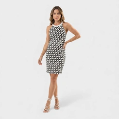 Vestido de alça estampado