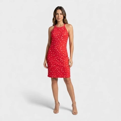 Vestido de alça estampado
