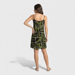 Vestido Estampado Com Alça Midi
