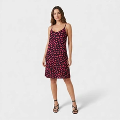 Vestido Estampado Com Alça Midi