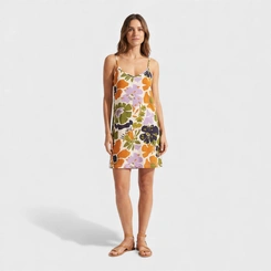 Vestido Estampado Com Alça Midi