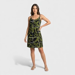 Vestido Estampado Com Alça Midi