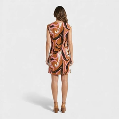 Vestido Estampado Com Manga Japonesa
