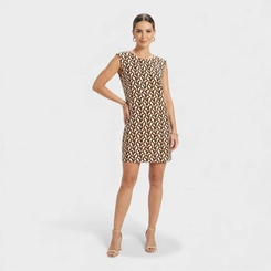 Vestido Estampado Com Manga Japonesa