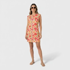 Vestido Estampado Com Manga Japonesa
