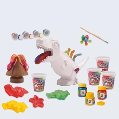 Kit Massinha E Pintura Dinossauro Com Acessórios
