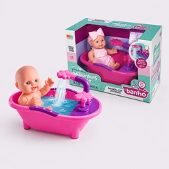 Boneca Milkinhas Petit Com Banheira