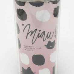 Copo Térmico Com Tampa Miau Uatt 465ml