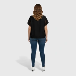 Blusa Feminina Chic Top Manga Crochê