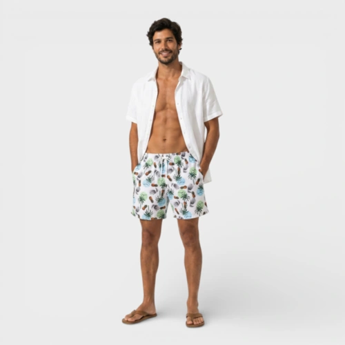 Bermuda Masculina Shorts Masculino Estampada Para Verão Praia Piscina Costa Boy
