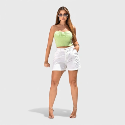 Shorts Feminino Em Alfaiataria Human Body