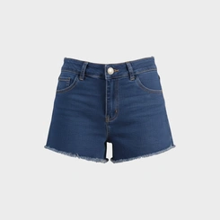 Shorts Feminino Jeans Com Barra Desfiada Human Body