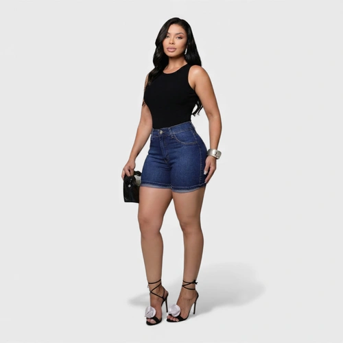 Bermuda Jeans Escuro Feminina Human Body