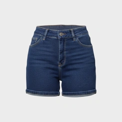 Bermuda Feminina Jeans Com Barra Dobrada Human Body