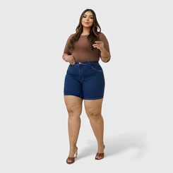 Bermuda Feminina Jeans Plus Size Human Body