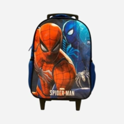 Mochila Infantil De Rodinhas Homem Aranha Azul Xeryus