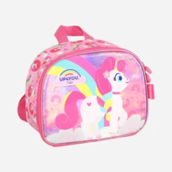 Kit Mochila De Rodinhas E Lancheira Unicórnio Luxcel