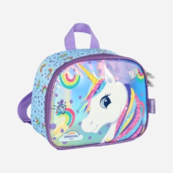Kit Mochila De Rodinhas E Lancheira Unicórnio Luxcel