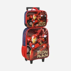 Kit Mochila De Rodinhas E Lancheira Personagens Vingadores Luxcel