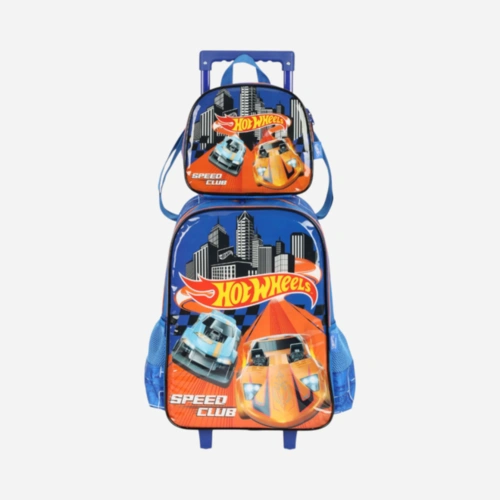 Kit Mochila De Rodinhas E Lancheira Hot Wheels Luxcel