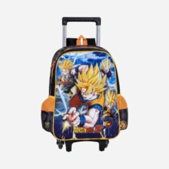 Mochila Escolar Rodinhas Dragon Ball Z Goku Super saiyajin Clio Style