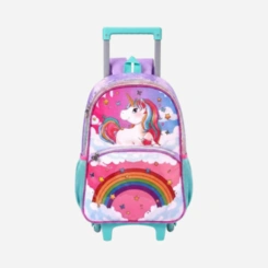 Mochila De Rodinha Escolar Infantil Unicórnio Clio Menina