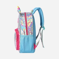 Mochila Escolar Costas Holográfica Unicórnio 3D Magic Clio