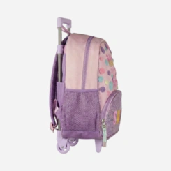Mochila Infantil Menina Rodinhas Pompons Rosa Clio Style
